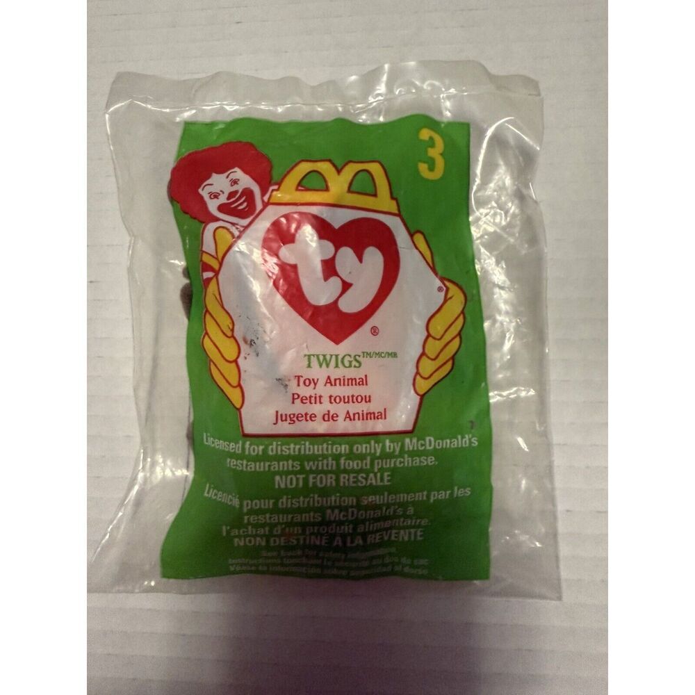 Ty Mini Beanie Baby Twigs The Giraffe No. 3 McDonalds 1998 Factory Sealed‎
